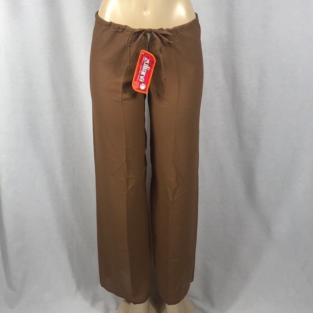 Zuliana Size Medium Brown Beach Cover Up Pants With Tie Waist. New With Tags